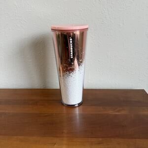 Starbucks 2019 Holiday Cascading Tumbler Mirror Glitter Rose Gold Cold Cup READ